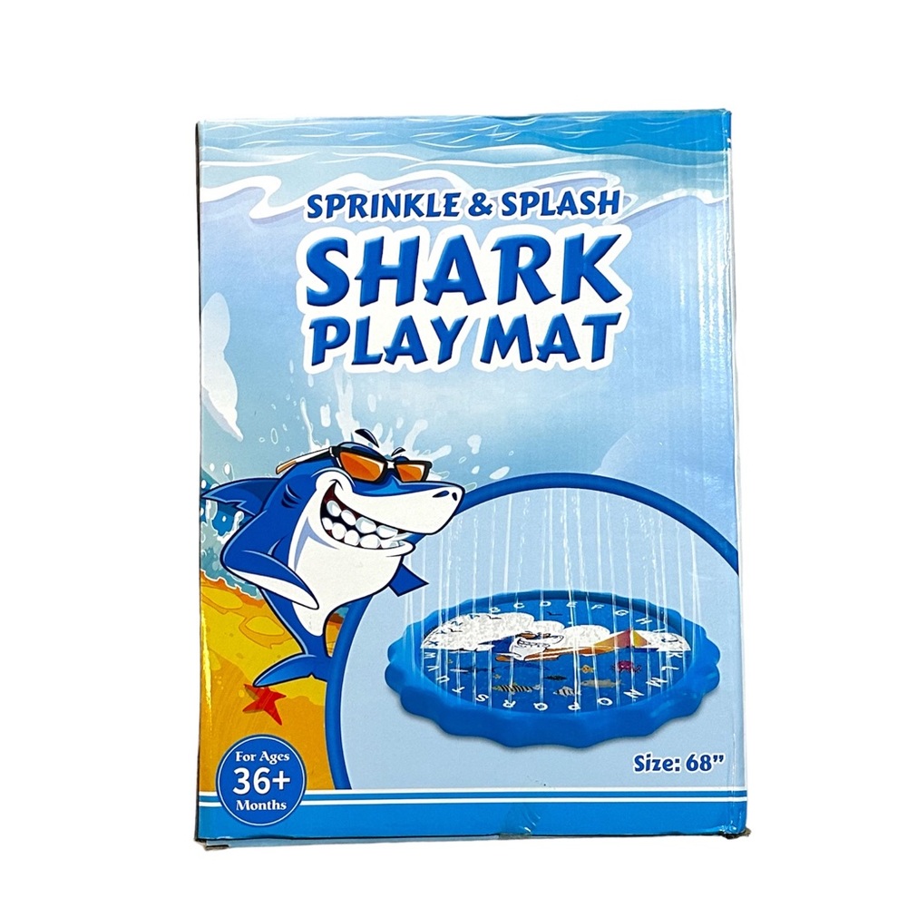 Sprinkle and splash shark toddler play mat new